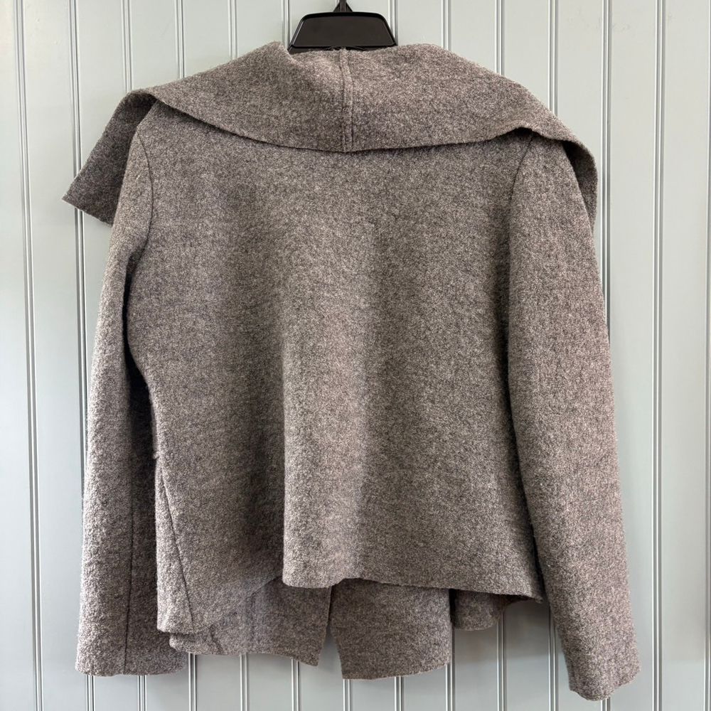 Women's EVARALALA PARIS Gray Wool Cape Jacket Size L - Picture 5 of 8